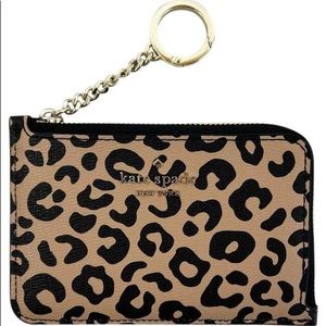 Kate spade leopard keychain wallet